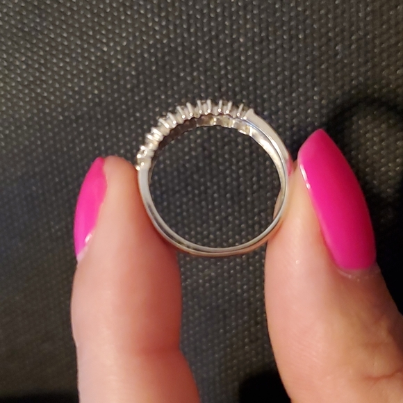 Macys Diamond 3 Row 14k White Gold Ring - Size 6 Used - Picture 8 of 12